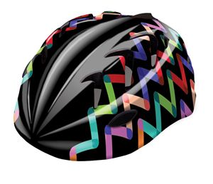 Obrazek KASK ROWEROWY B-SKIN KIDY PRO ZIGZAG CZARNY XS