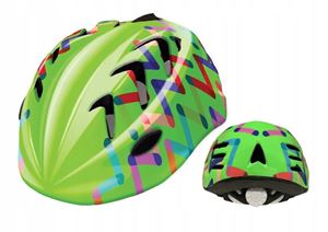 Obrazek KASK ROWEROWY B-SKIN KIDY PRO ZIGZAG ZIELONY XS